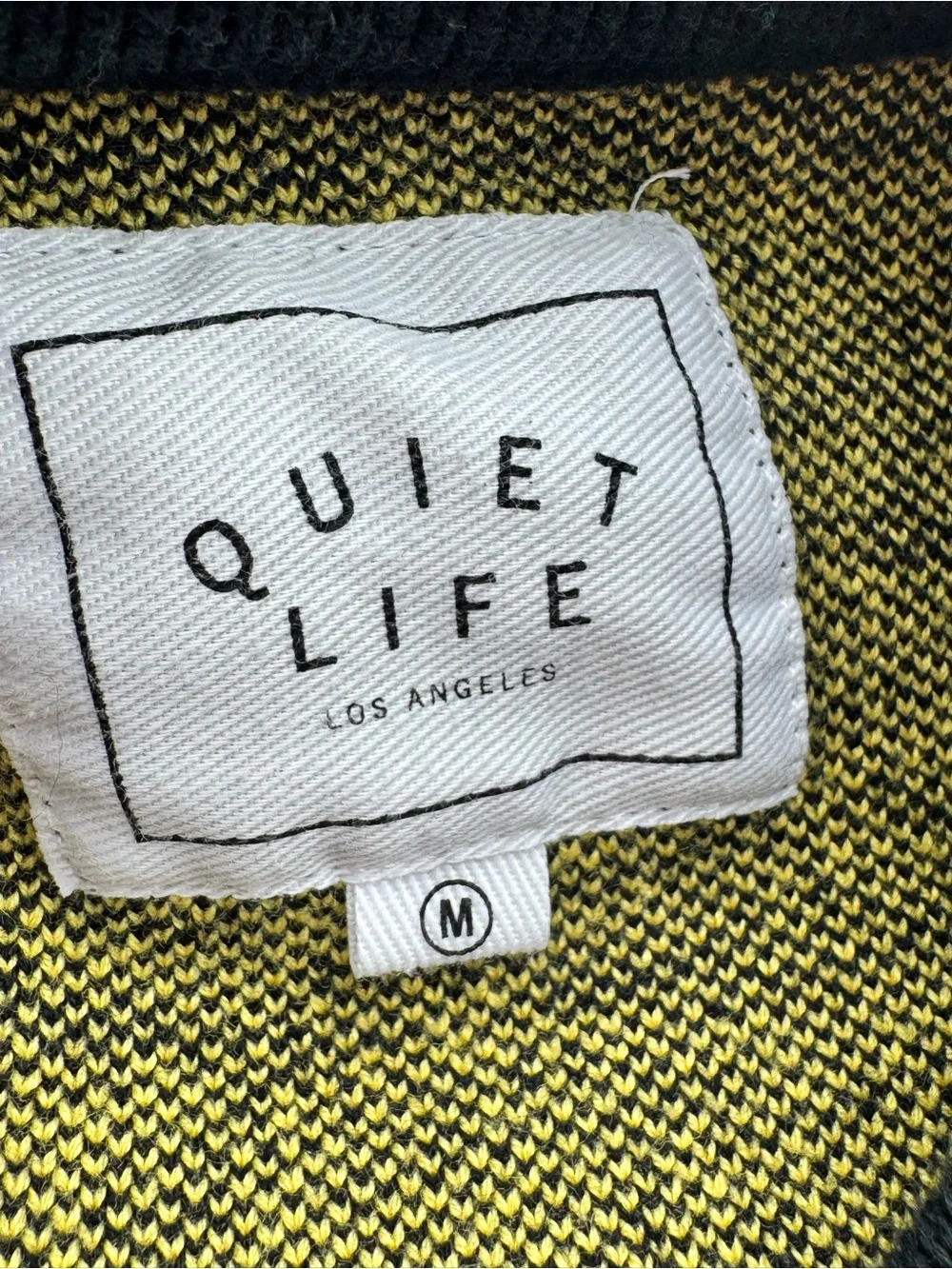 The Quiet Life Smiley Face Knit Sweater Men’s Medium Yellow Black Crewneck